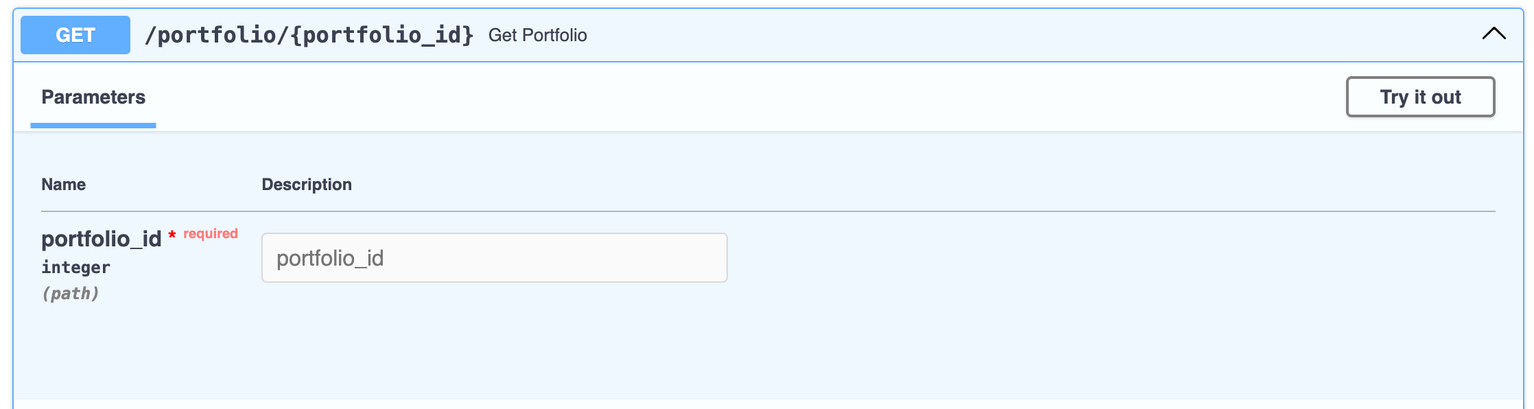 Path parameter with integer type hint