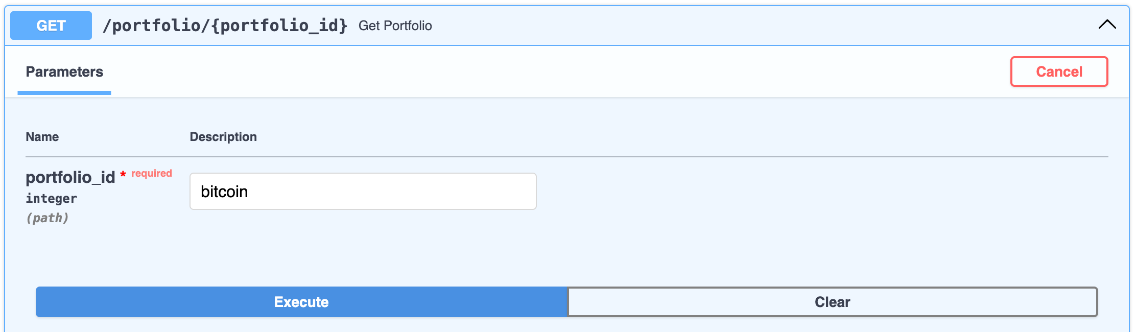 Path parameter with string value
