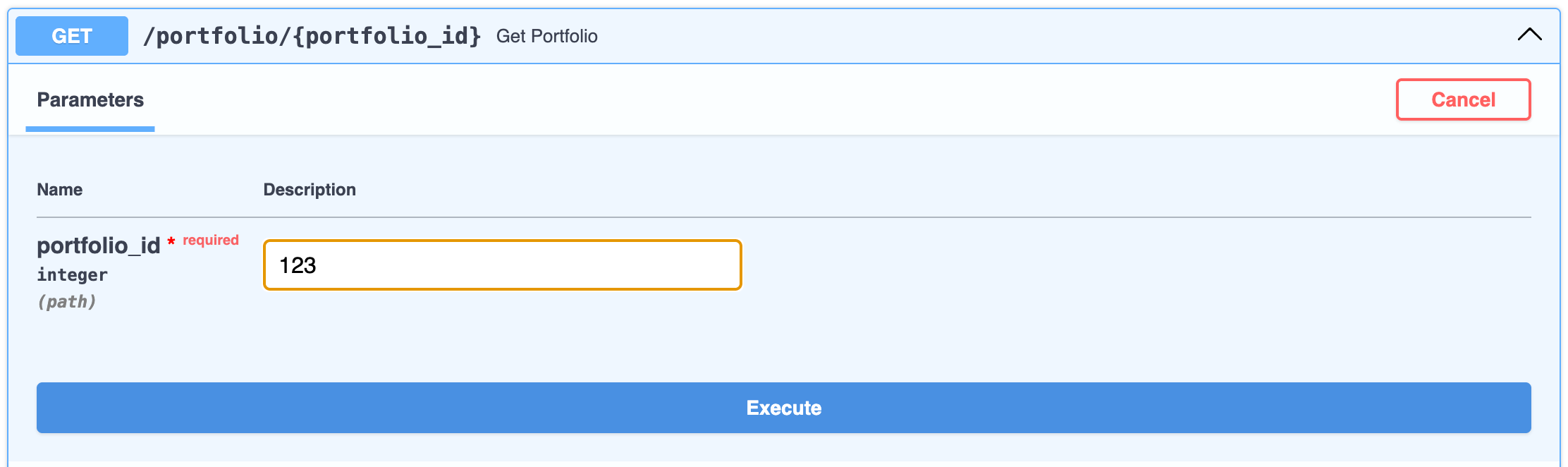 Path parameter with integer value