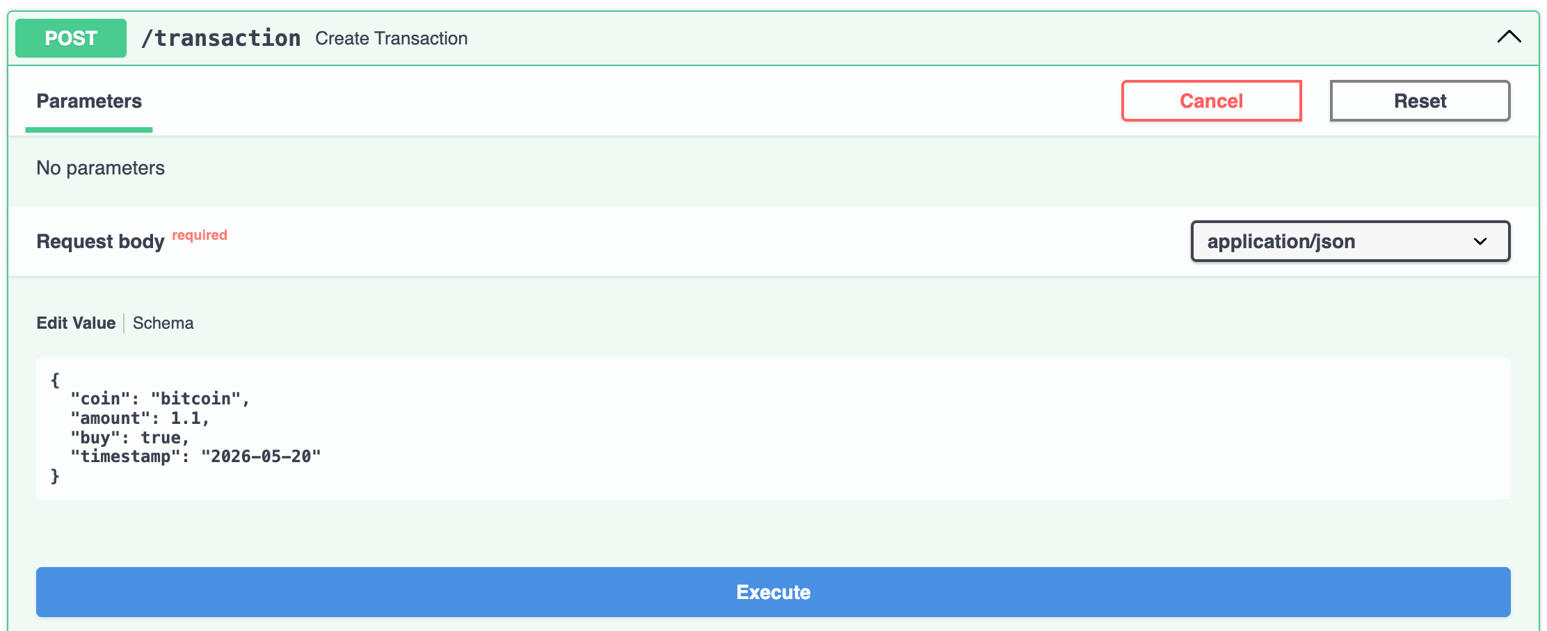 Editing the JSON object in the FastAPI docs