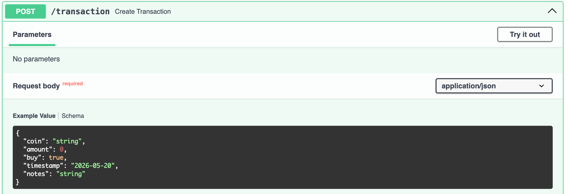 Pydantic model in FastAPI docs